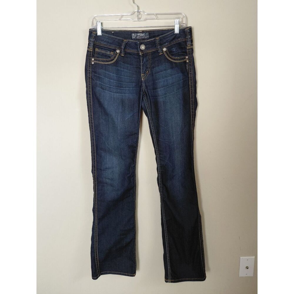 Silver Jeans Women's 28x33 Frances‎ 18" Bootcut Dark Blue Denim Jeans
